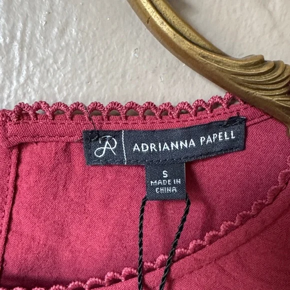 Adrianna Papell Airflow Eyelet Blouse Size Small - Picture 3 of 5